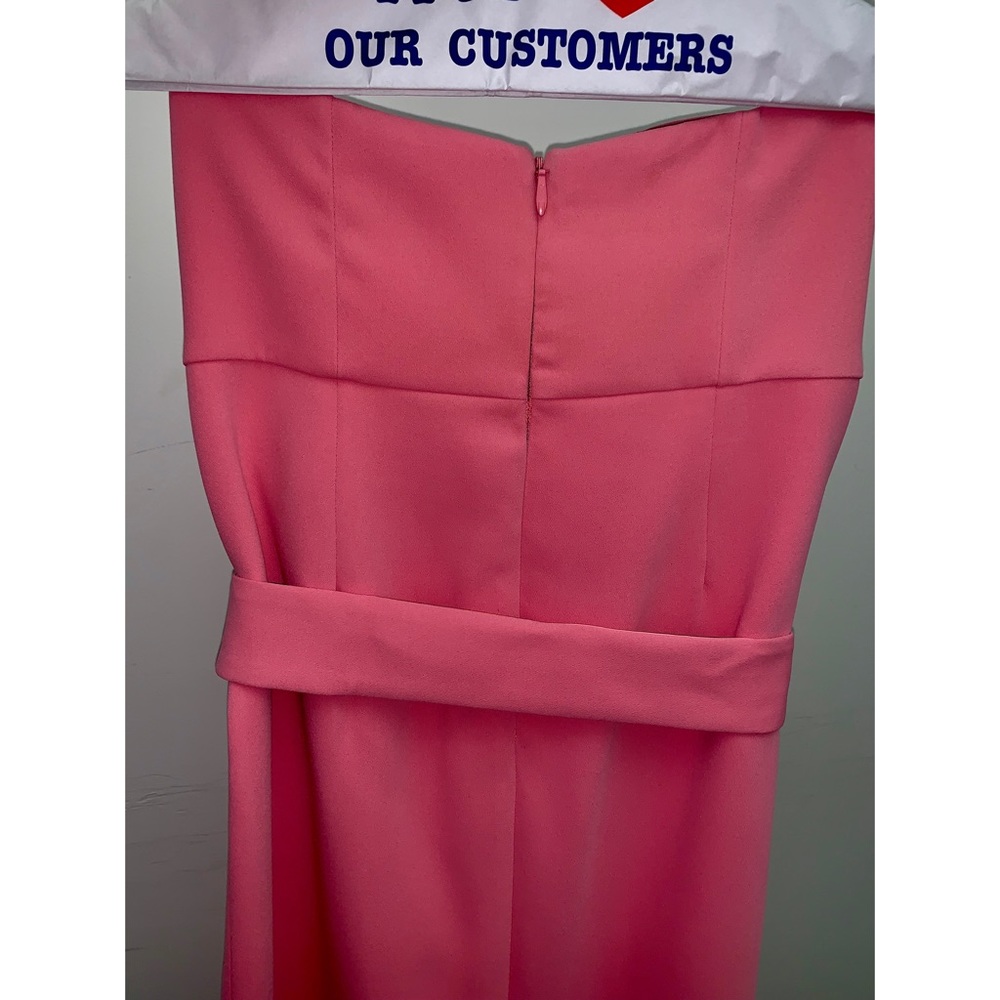 Pink Crepe Bandeau Maxi Gown with Split - Picture 8 of 8